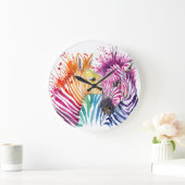 Regenboog zebra, waterverf wilde illustratie. grote klok (Huis)