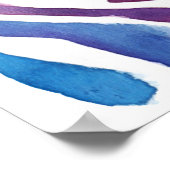 Regenboog zebra, waterverf wilde illustratie. poster (Hoek)