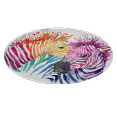 Regenboog zebra, waterverf wilde illustratie. snijplank (Hoek)