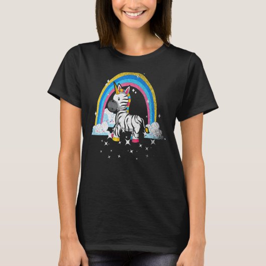 Regenboog Zebracorn Afrika Animal Fantasy Zebra Un T-shirt (Voorkant)