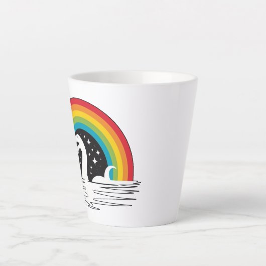 regenboog Zee monster Latte Mok (Voorkant)
