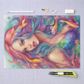 Regenboog Zeeen: Zeemeermin in Pastel Ocean Decoup Tissuepapier (Craft)