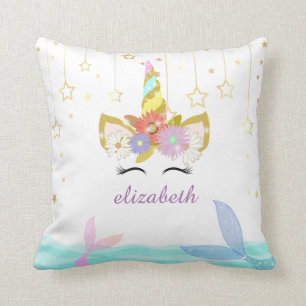 Regenboog zeemeermin eenhoorn gooien kussen