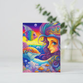 Regenboog Zeemeermin en Vis aan de Oceaan Briefkaart (Staand voorkant)