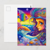 Regenboog Zeemeermin en Vis aan de Oceaan Briefkaart (Voorkant / Achterkant)