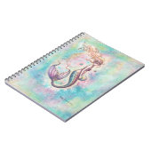 Regenboog Zeemeermin Fantasie Waterverf Kunst Notitieboek (Linkerzijde)