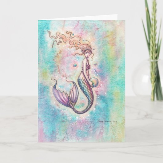 Regenboog Zeemeermin Kunstkaart van Molly Harrison Kaart (Voorkant)