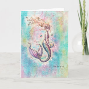 Regenboog Zeemeermin Kunstkaart van Molly Harrison Kaart
