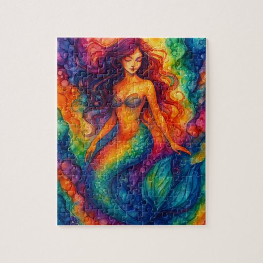 Regenboog Zeemeermin Legpuzzel (Verticaal)