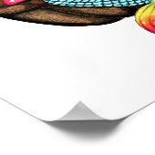 Regenboog zeemeermin met parel in Waterverf Poster (Hoek)