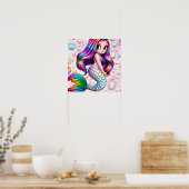 Regenboog Zeemeermin Poster (Keuken)