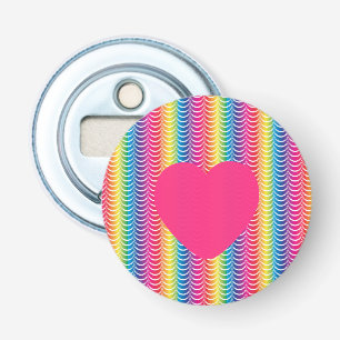 Regenboog Zeemeermin Pride Hart Button Flesopener