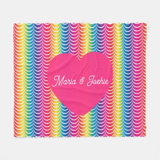 Regenboog Zeemeermin Pride Hart Fleece Deken (Voorkant (Horizontaal))