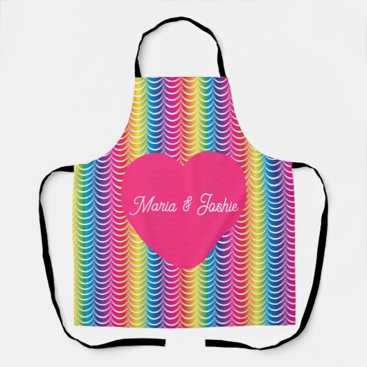 Regenboog Zeemeermin Pride Hart Schort (Voorkant)