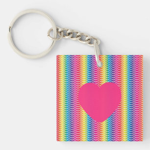 Regenboog Zeemeermin Pride Hart Sleutelhanger