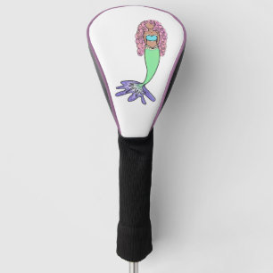regenboog zeemeermin roze blauw paars groen zwart golfheadcover