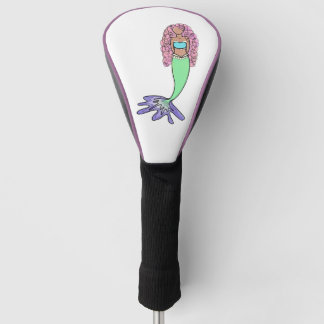 regenboog zeemeermin roze blauw paars groen zwart golfheadcover