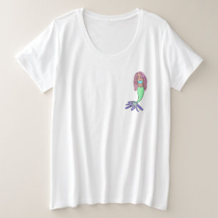 regenboog zeemeermin roze blauw paars groen zwart grote maat t-shirt
