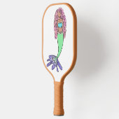 regenboog zeemeermin roze blauw paarse groen zwart pickleball paddle (Links)