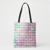 Regenboog zeemeermin schalen glitter canvas tas (Voorkant)