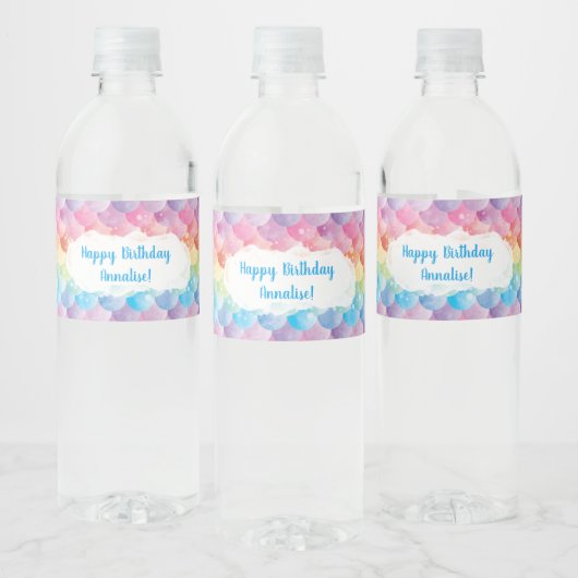 Regenboog Zeemeermin Waterfles Labels Waterfles Etiket (Flessen)