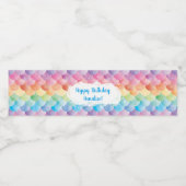 Regenboog Zeemeermin Waterfles Labels Waterfles Etiket (Enkel label)