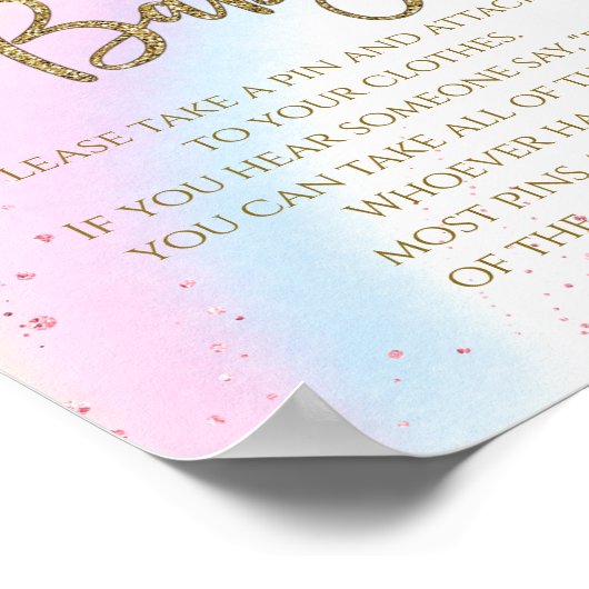 Regenboog zeg niet dat Baby Baby shower game is Poster (Hoek)