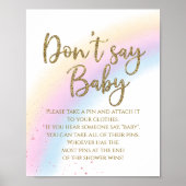 Regenboog zeg niet dat Baby Baby shower game is Poster (Voorkant)