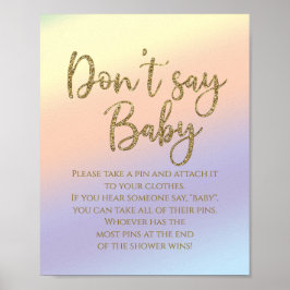 Regenboog zeg niet dat Baby Baby shower game is Poster