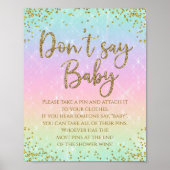 Regenboog zeg niet dat Baby shower game is Poster (Voorkant)