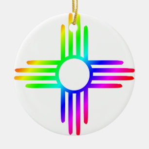 Regenboog Zia Keramisch Ornament