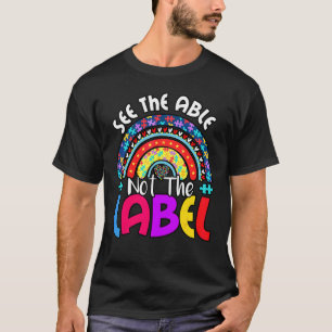 Regenboog Zie Het Vermogen Niet Het Etiket Puzzel T-shirt