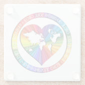 Regenboog Ziel Cirkel Glazen Onderzetter (Achterkant)