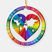 Regenboog Ziel Cirkel Keramisch Ornament (Voorkant)