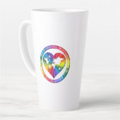 Regenboog Ziel Cirkel Latte Mok (Linkerhoek)