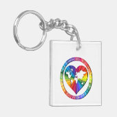Regenboog Ziel Cirkel Sleutelhanger (Voorkant Links)