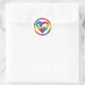 Regenboog Ziel Cirkel Vierkante Sticker (Tas)