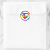 Regenboog Ziel Cirkel Vierkante Sticker (Tas)