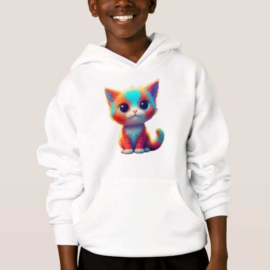 Regenboog Zittende Kitten Cartoon Kunst-68677 (Voorkant)