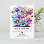 Regenboog zoete chocolade verjaardag kaart (Staand voorkant)
