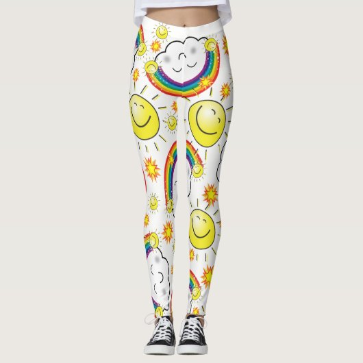 Regenboog Zon Leggingen Leggings (Voorkant)