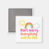 regenboog, zon, wolk Glass Cup Magneet (Voorkant / Achterkant)