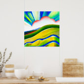 Regenboog Zonneuitbarsting Landschap Poster (Keuken)