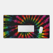 Regenboog Zwart Tie Dye Bureaumat (Keyboard & Muis)