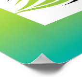 Regenboog, zwarte pauw en kersenbloesems poster (Hoek)