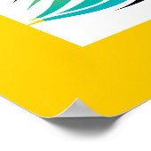 Regenboog, zwarte pauw en kersenbloesems poster (Hoek)