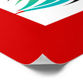 Regenboog, zwarte pauw en kersenbloesems poster (Hoek)