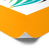 Regenboog, zwarte pauw en kersenbloesems poster (Hoek)