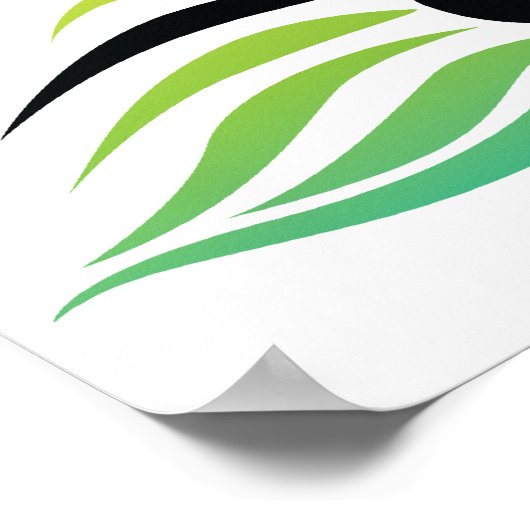 Regenboog, zwarte pauw en kersenbloesems poster (Hoek)