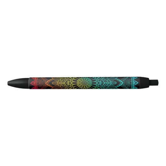 Regenboog Zwarte Psychedelica Inkt Pen (Voorkant)
